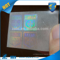 Custom adhesive security sticker transparent hologram